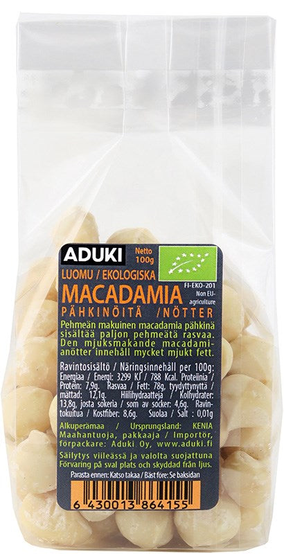 Aduki Luomu Macadamiapähkinä