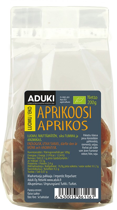Aduki Luomu Kuivattu Aprikoosi