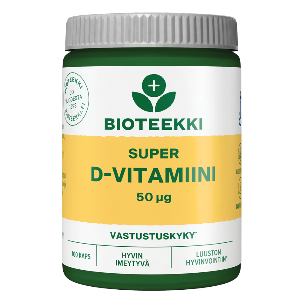 Bioteekki Super D-vitamiini 50 mikrog-Bioteekin-Hyvinvoinnin Tavaratalo