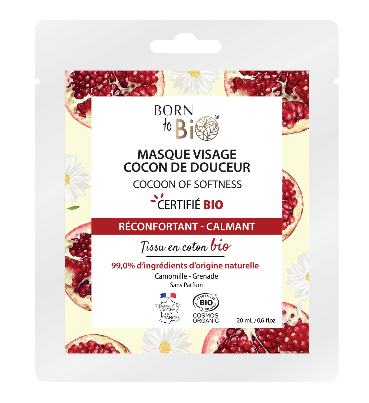 Born to Bio Pomegranate Cocoon Of Softness Face Sheet Mask-Born to Bio-Hyvinvoinnin Tavaratalo