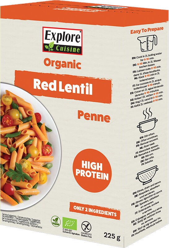 Explore Cuisine Luomu Punainen Linssi Penne