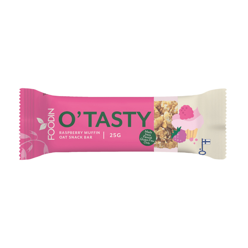 Foodin O`Tasty Oat Bar Raspberry Muffin-Foodin-Hyvinvoinnin Tavaratalo