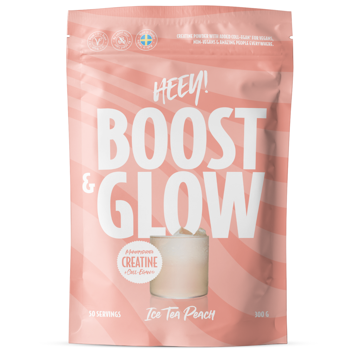 Heey! Boost & Glow Creatine + Coll-egan®, Ice Tea Peach-Heey!-Hyvinvoinnin Tavaratalo