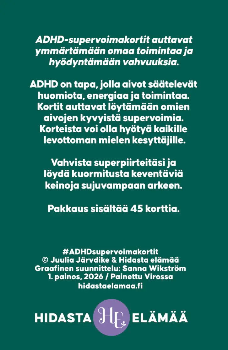 Hidasta Elämää ADHD-supervoimakortit