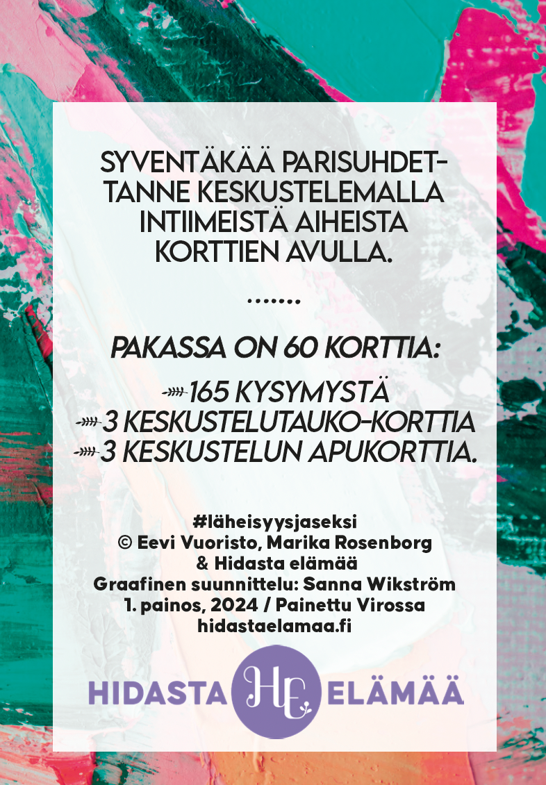 Hidasta Elämää Parisuhteen Keskustelukortit - Läheisyys ja Seksi-Hidasta Elämää-Hyvinvoinnin Tavaratalo