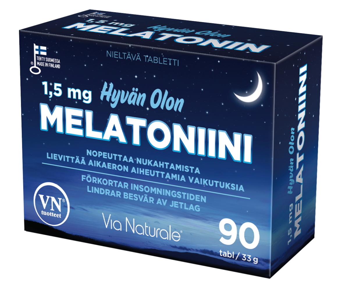 Hyvän Olon Melatoniini-Via Naturale-Hyvinvoinnin Tavaratalo