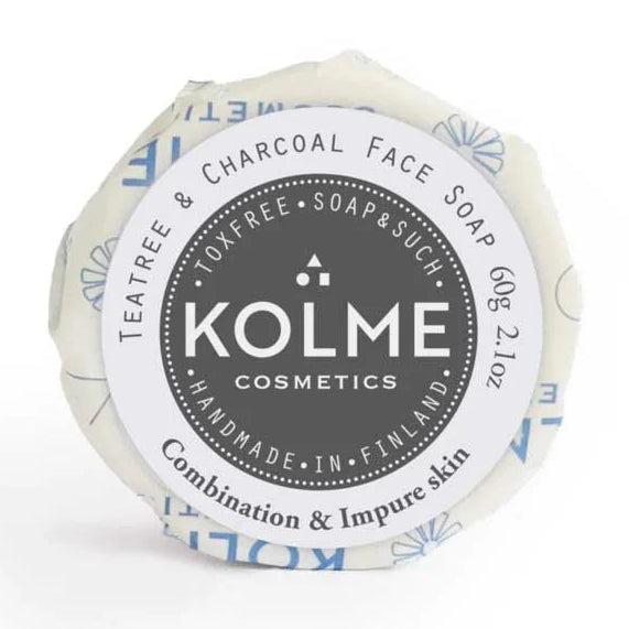 Kolme Cosmetics Kasvosaippua Teepuuöljy & Aktiivihiili