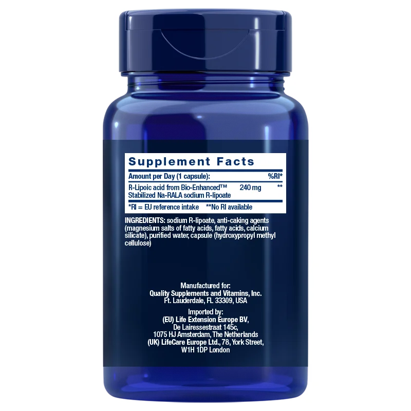 Life Extension Super R-Lipoic Acid 240 mg-Life Extension-Hyvinvoinnin Tavaratalo