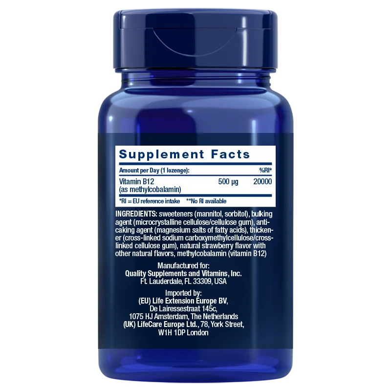 Life Extension Vitamin B12-Life Extension-Hyvinvoinnin Tavaratalo