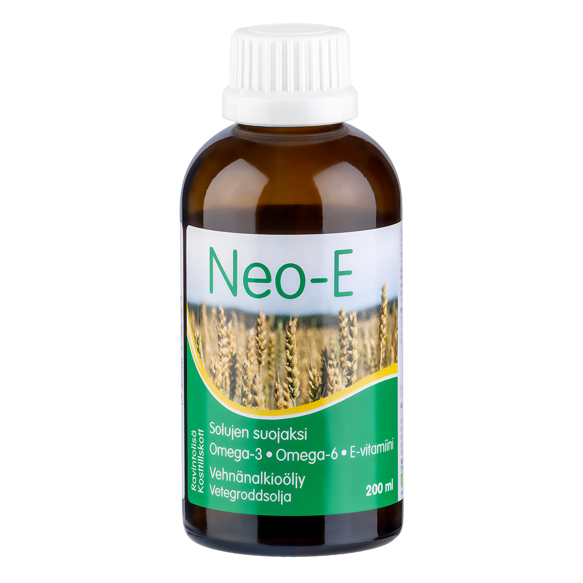 Neo-E Vehnänalkioöljy 200 ml, luonnon E-vitamiinia ja välttämättömiä rasvahappoja sisältävä ravintolisä