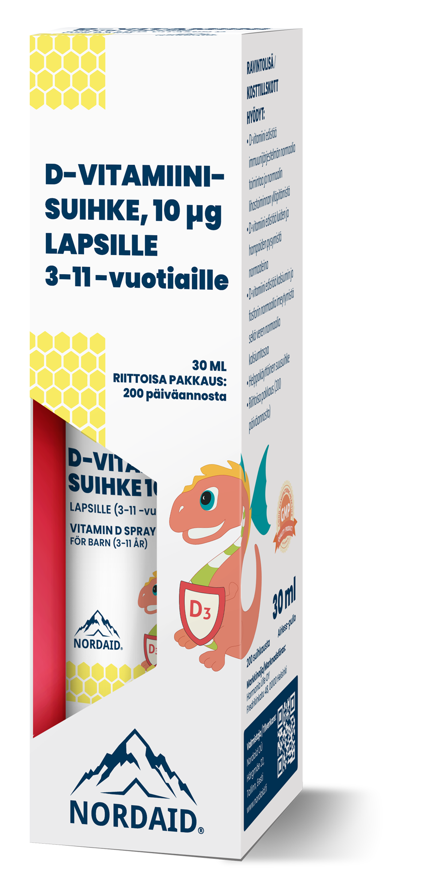 Nordaid D-vitamiinisuihke 10 mikrog Lapsille-Nordaid-Hyvinvoinnin Tavaratalo