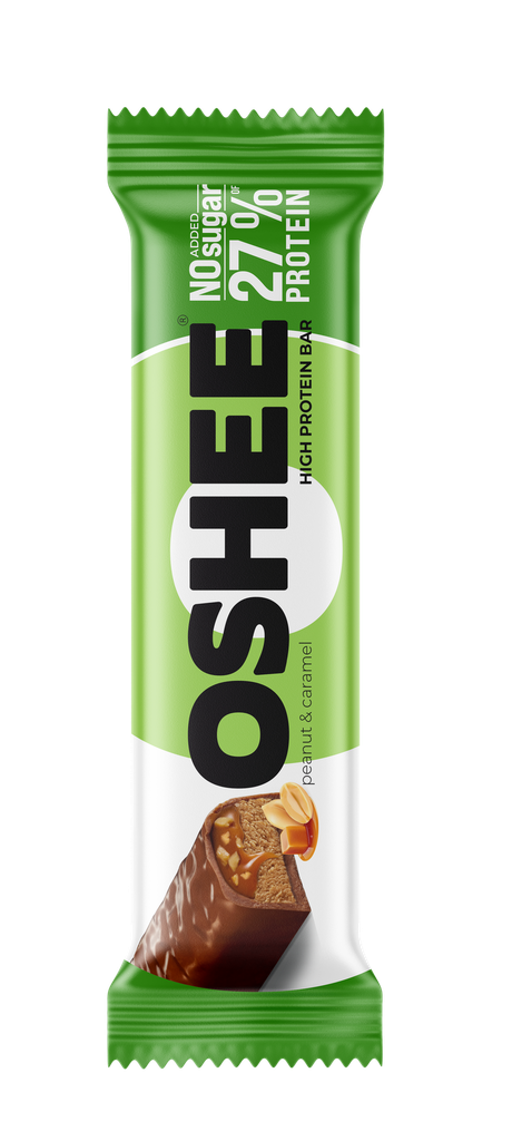 OSHEE Protein Bar Peanut-Caramel – runsasproteiininen maitosuklaapatukka ilman lisättyä sokeria