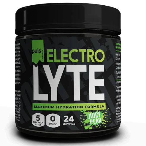 Puls Electrolyte elektrolyyttijauhe päärynä, 5 elektrolyyttiä, sokeriton, vegaaninen, 24 annosta