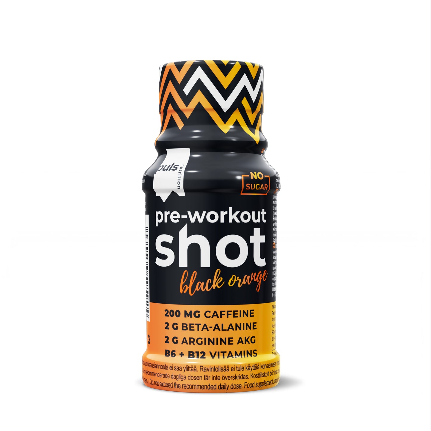 Puls Pre Workout Shot Black Orange-Puls Nutrition-Hyvinvoinnin Tavaratalo