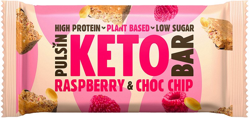 Pulsin KETO Proteiinipatukka Vadelma & Suklaahippu-Pulsin-Hyvinvoinnin Tavaratalo