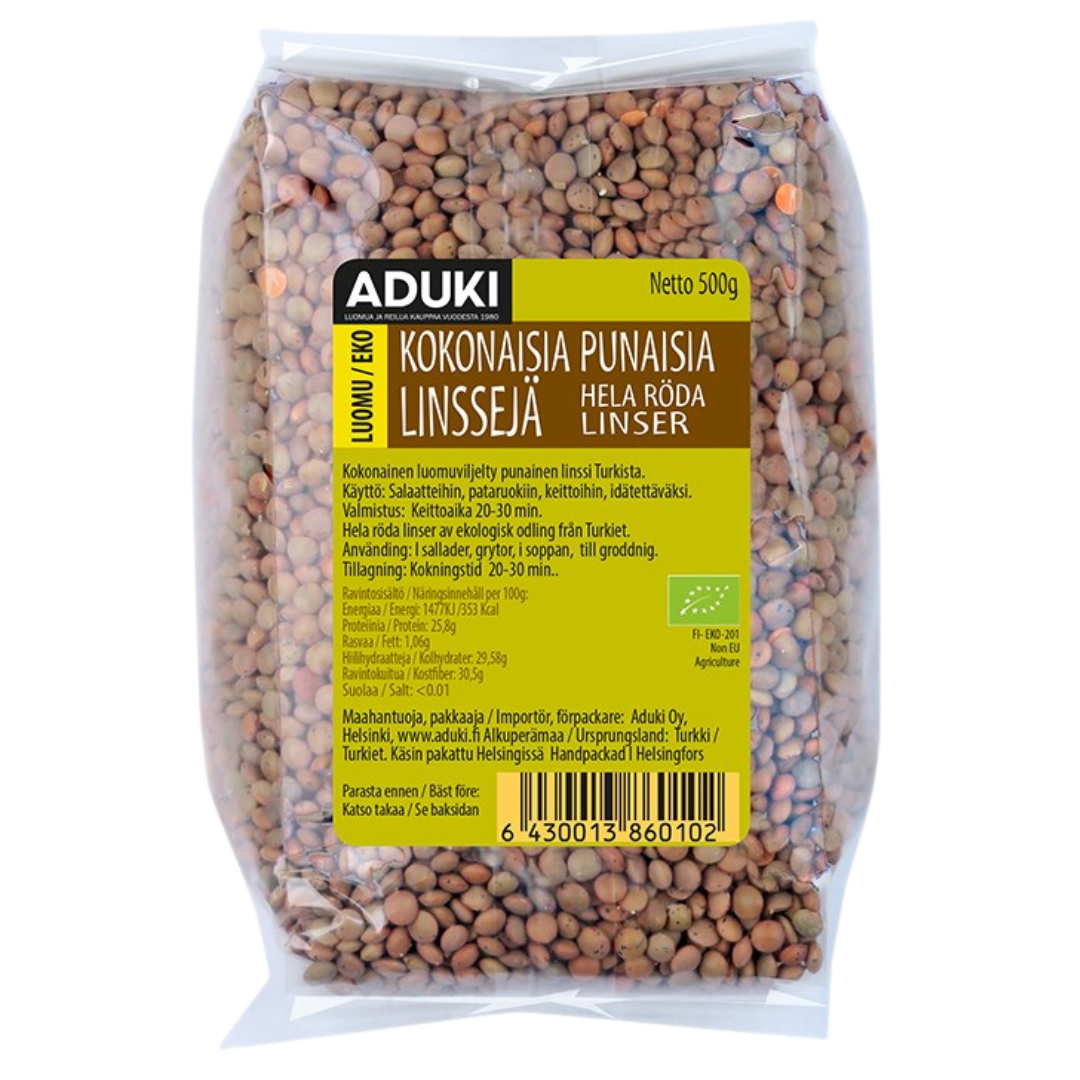 Aduki Luomu Kokonainen Punainen Linssi-Aduki-Hyvinvoinnin Tavaratalo