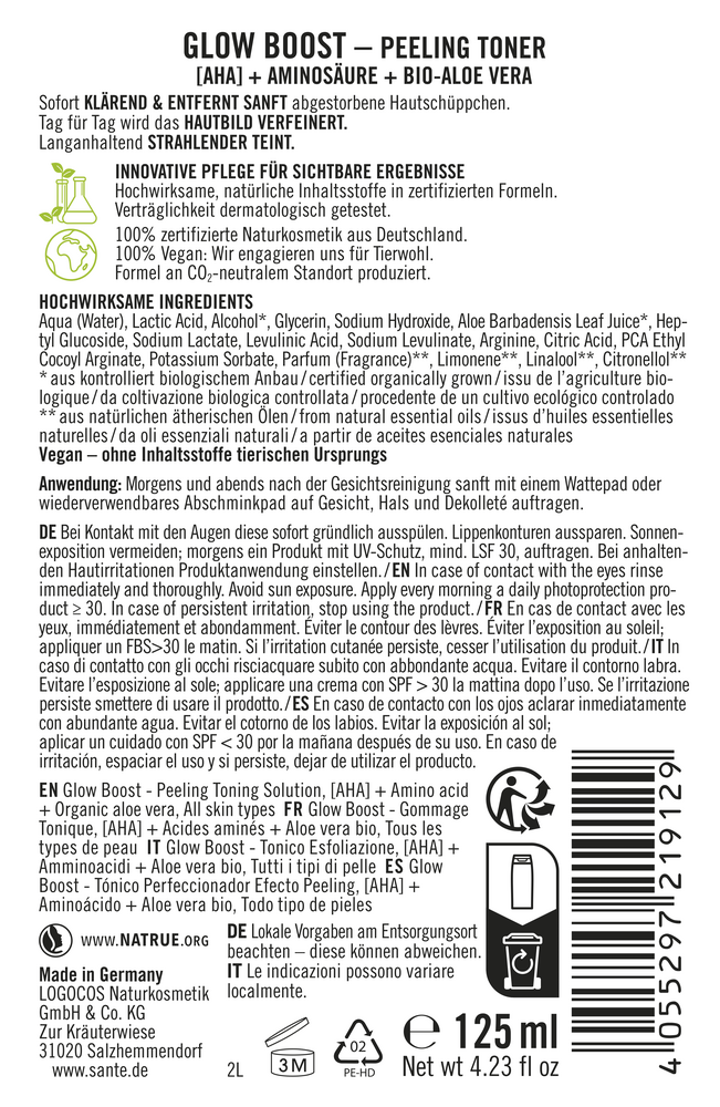 Sante Glow Boost Kuoriva Kasvovesi-Sante-Hyvinvoinnin Tavaratalo