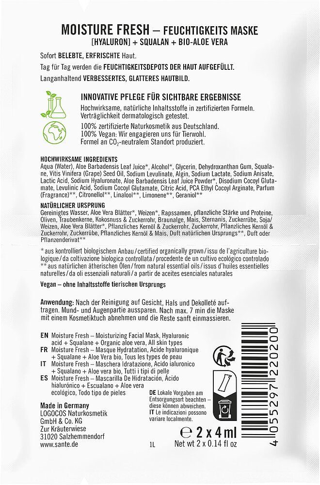 Sante Moisture Fresh Kasvonaamio-Sante-Hyvinvoinnin Tavaratalo