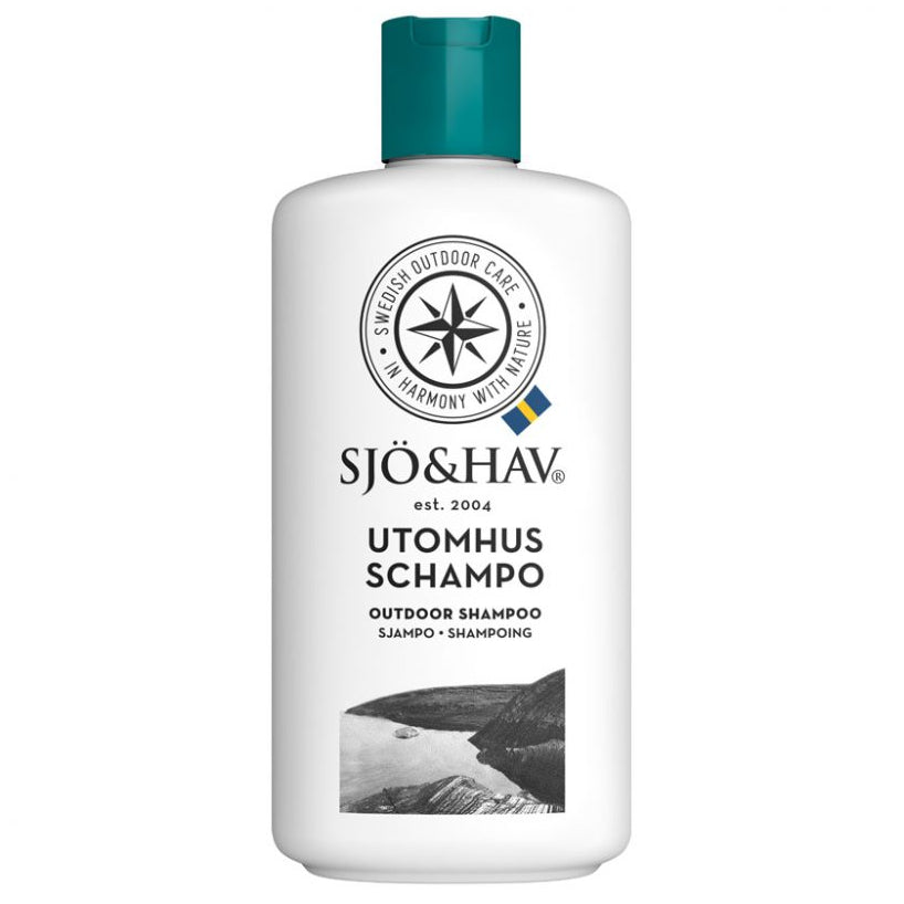 Sjö&Hav Outdoor Shampoo – biohajoava ulkoilushampoo, joka vaahtoaa myös suolaisessa ja kylmässä vedessä