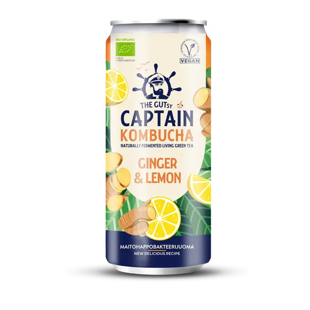 The Gutsy Captain Luomu Kombucha Ginger-Lemon-The Gutsy Captain-Hyvinvoinnin Tavaratalo