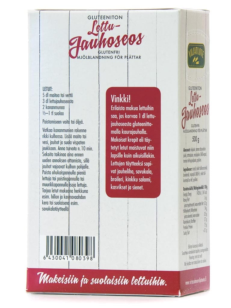 Virtasalmen Viljatuote Gluteeniton Lettujauhoseos-Virtasalmen Viljatuote-Hyvinvoinnin Tavaratalo