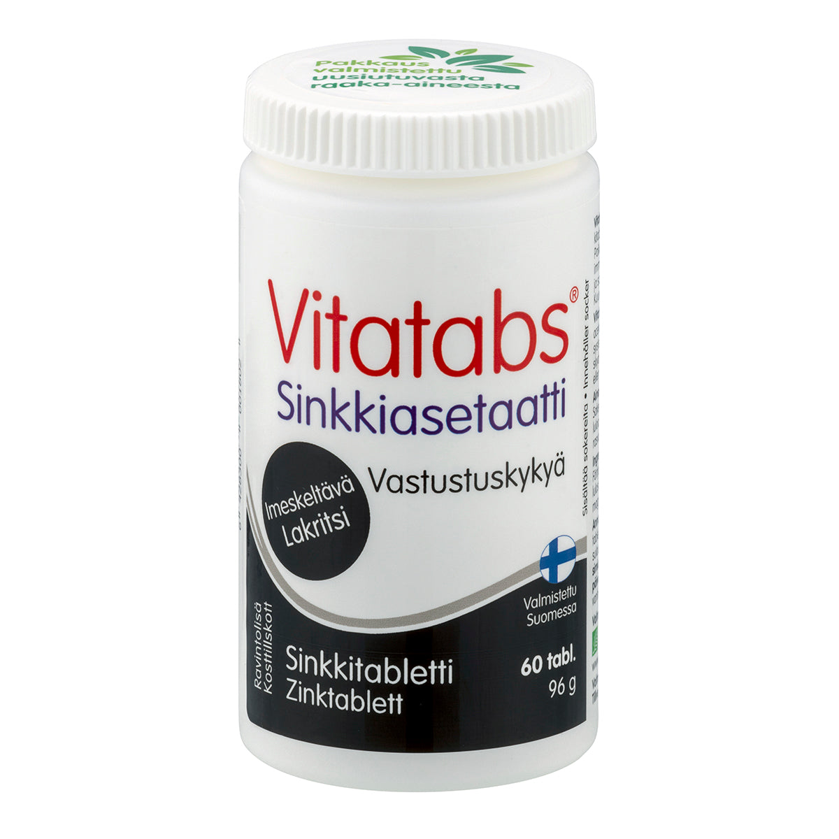 Vitatabs Sinkkiasetaatti Lakritsi-Hankintatukku-Hyvinvoinnin Tavaratalo