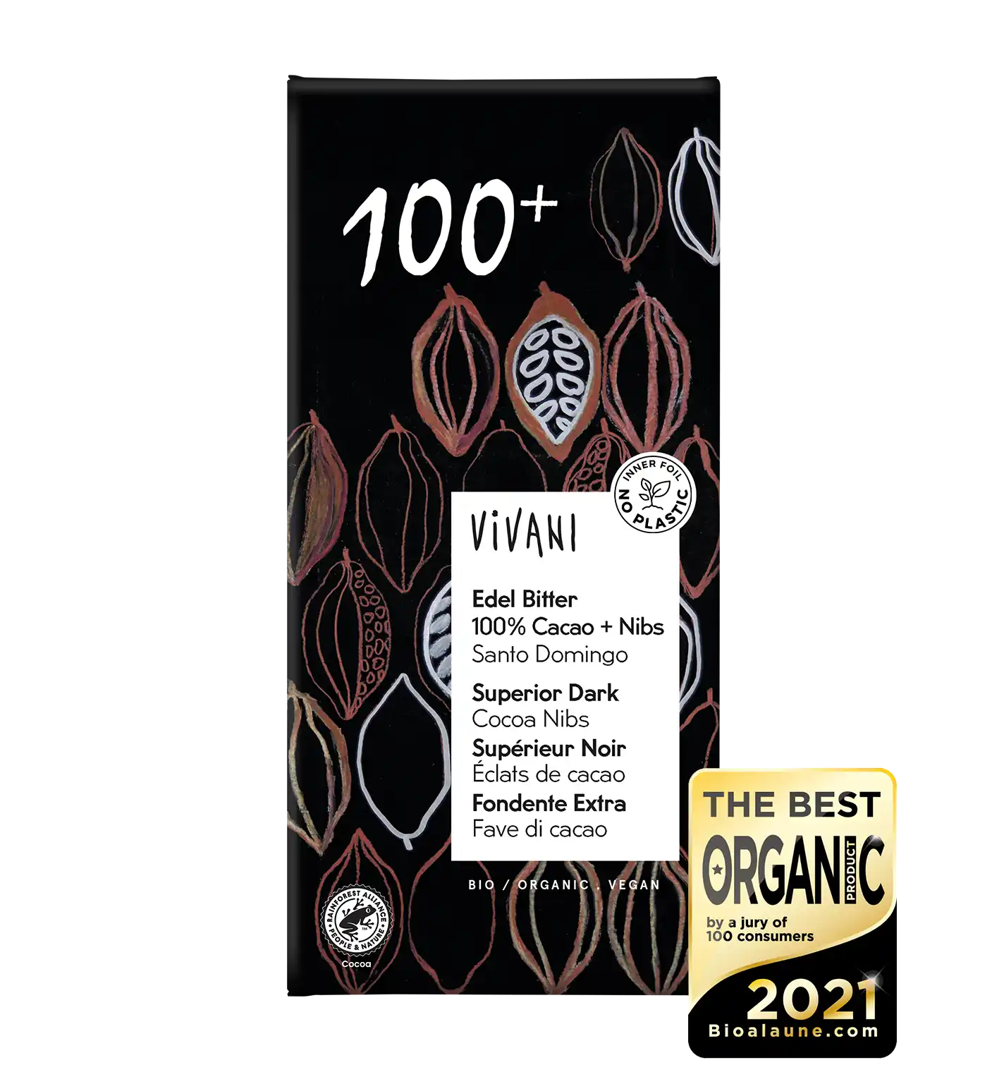 Vivani Luomu Tummasuklaa 100 %-Vivani-Hyvinvoinnin Tavaratalo