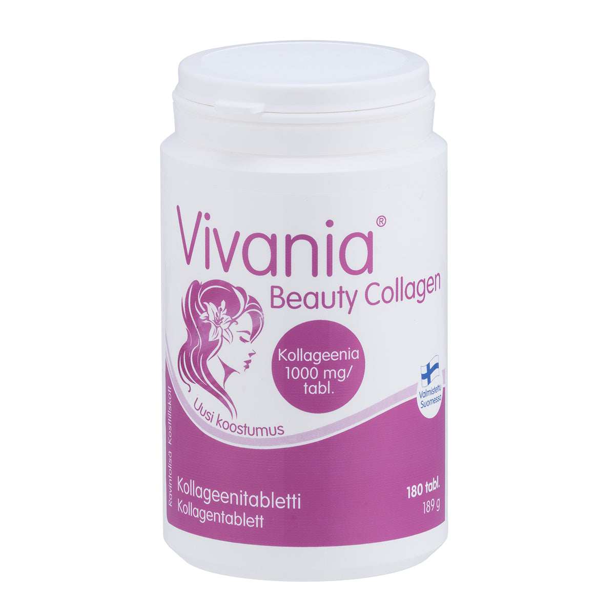 Vivania Beauty Collagen — naudankollageenitabletit 1000 mg, 180 tablettia