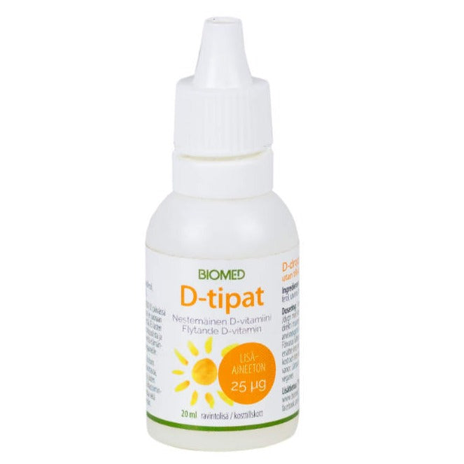 Biomed Lisäaineettomat D-vitamiinitipat 25 mikrog-Biomed-Hyvinvoinnin Tavaratalo