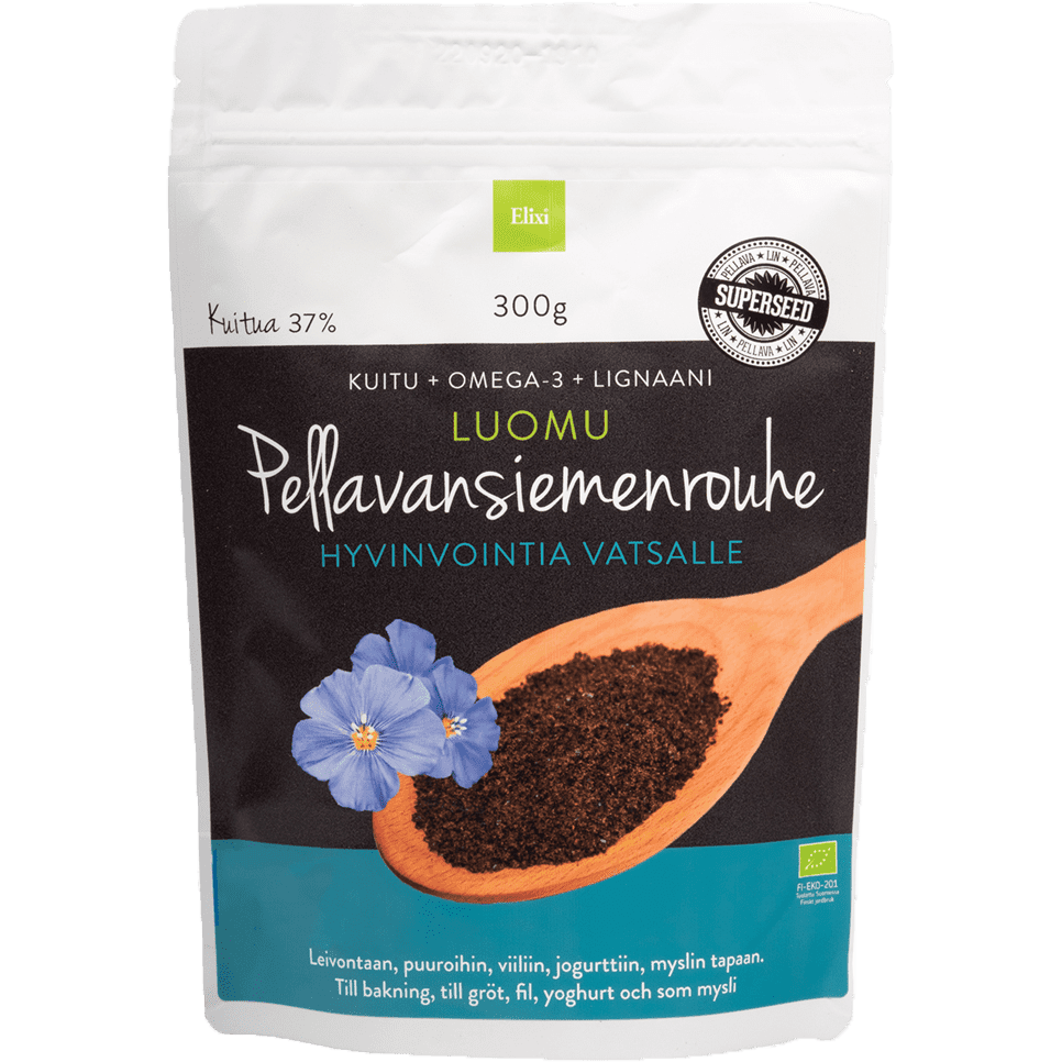 Elixi Luomu Pellavansiemenrouhe-Elixi Oil-Hyvinvoinnin Tavaratalo