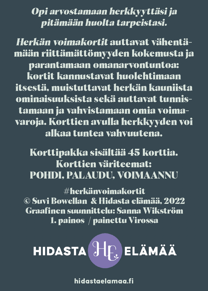 Hidasta Elämää Herkän Voimakortit-Hidasta Elämää-Hyvinvoinnin Tavaratalo