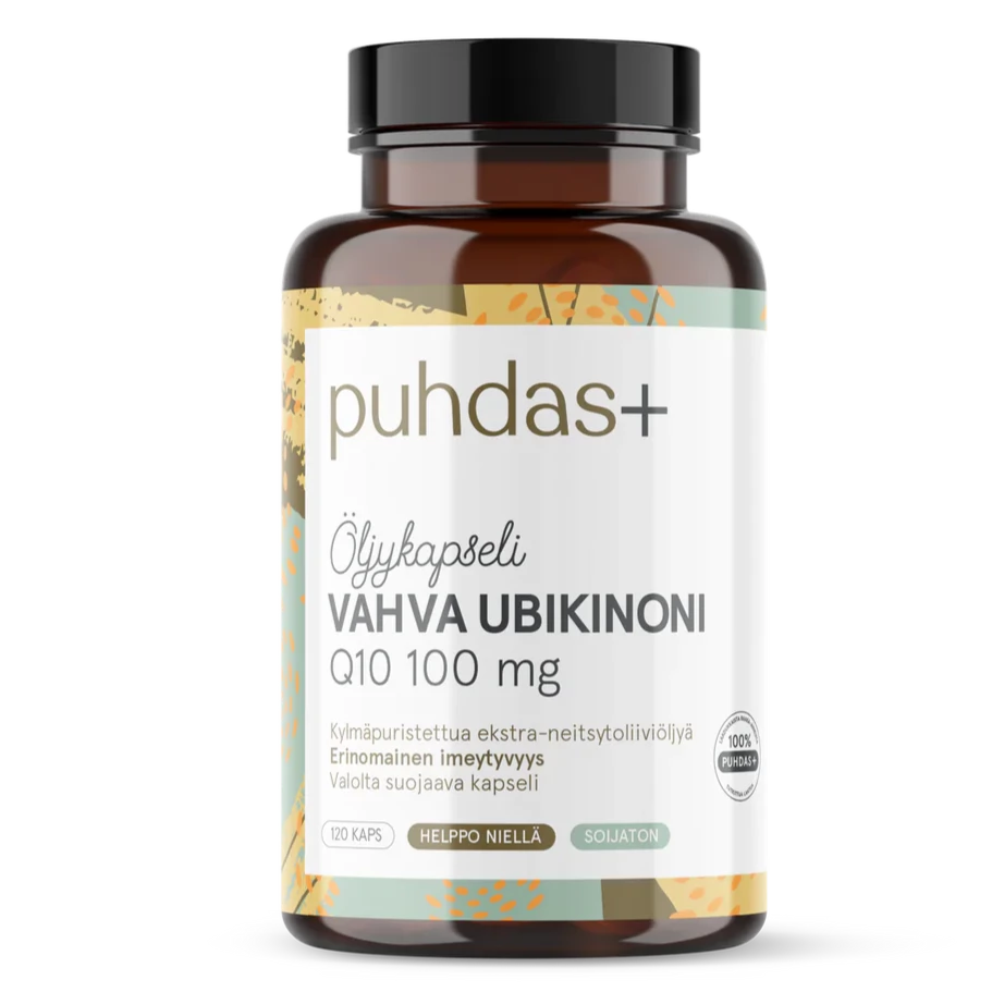 Puhdas+ Vahva Ubikinoni Q10 100 mg-Puhdas+-Hyvinvoinnin Tavaratalo