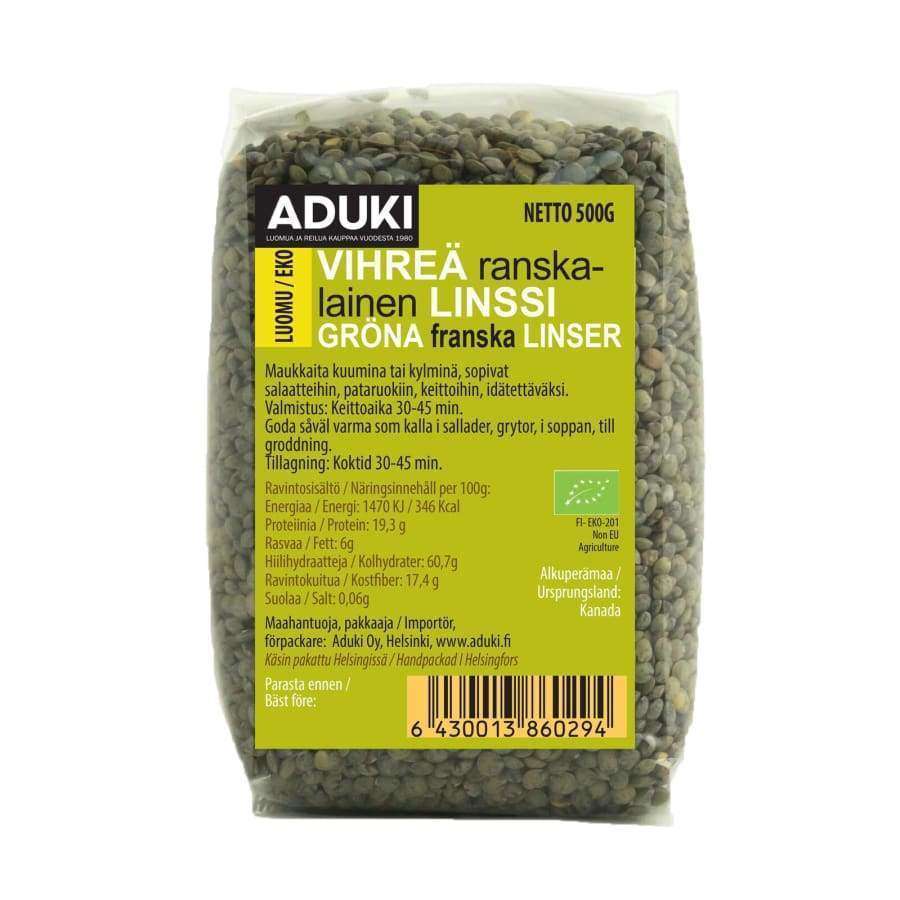 Aduki Luomu Vihreä Ranskalainen Linssi-Aduki-Hyvinvoinnin Tavaratalo