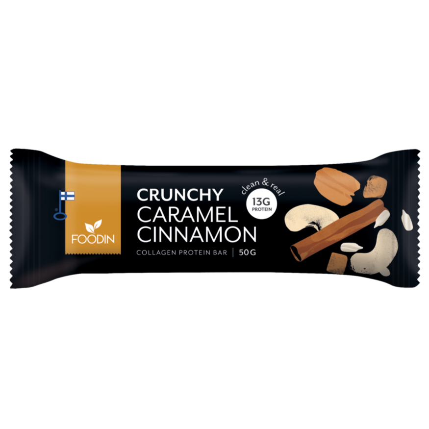 Foodin Collagen Protein Bar Crunchy Caramel Cinnamon-Foodin-Hyvinvoinnin Tavaratalo