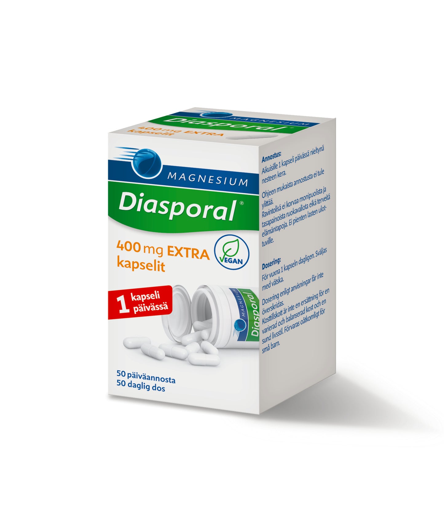 Magnesium Diasporal 400 Extra Kapselit-Diasporal-Hyvinvoinnin Tavaratalo