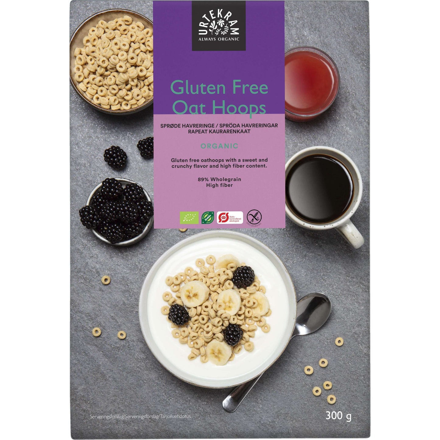 Urtekram Gluteeniton Luomu Oat Hoops-Urtekram-Hyvinvoinnin Tavaratalo
