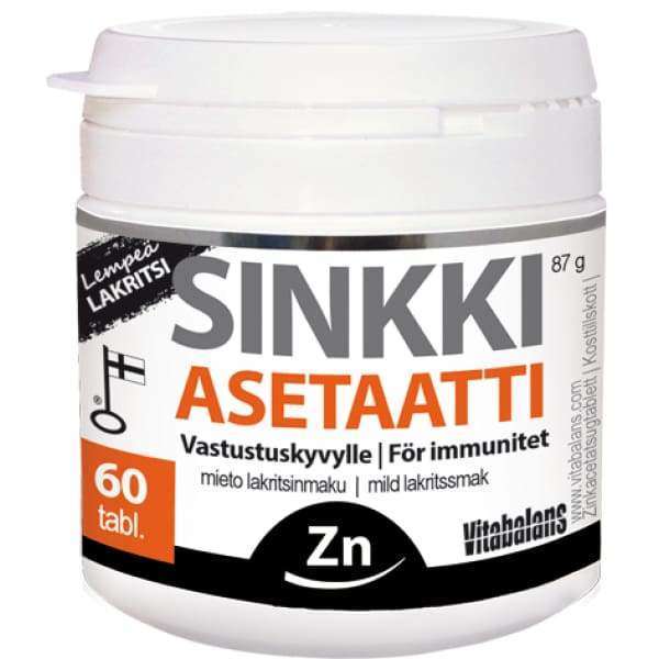 Vitabalans Sinkkiasetaatti Lempeä Lakritsi-Vitabalans-Hyvinvoinnin Tavaratalo