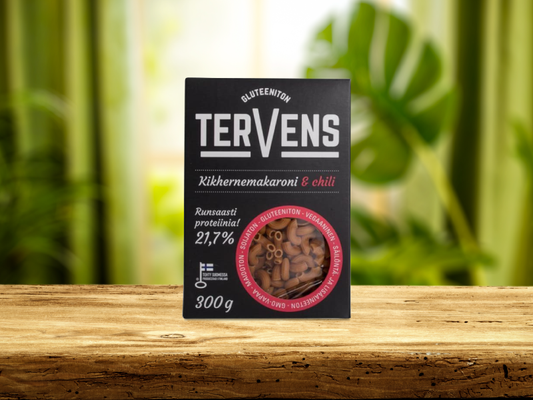 Tervens Kikhernemakaroni & chili on proteiinirikas lisuke