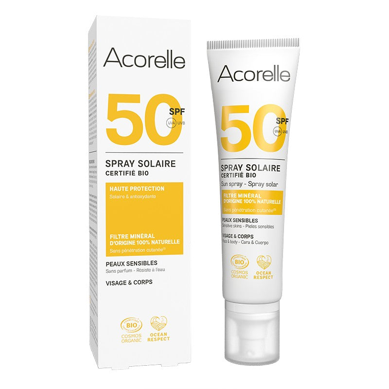 Acorelle Aurinkosuojasuihke Kasvoille ja Vartalolle SPF50