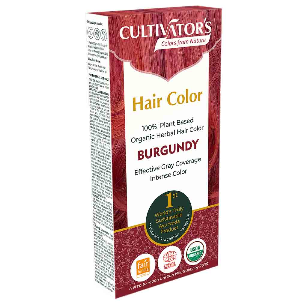 Cultivator's Hair Color Burgundy kasviväri, 100 % kasvipohjainen punainen hiusväri, 2 x 50 g