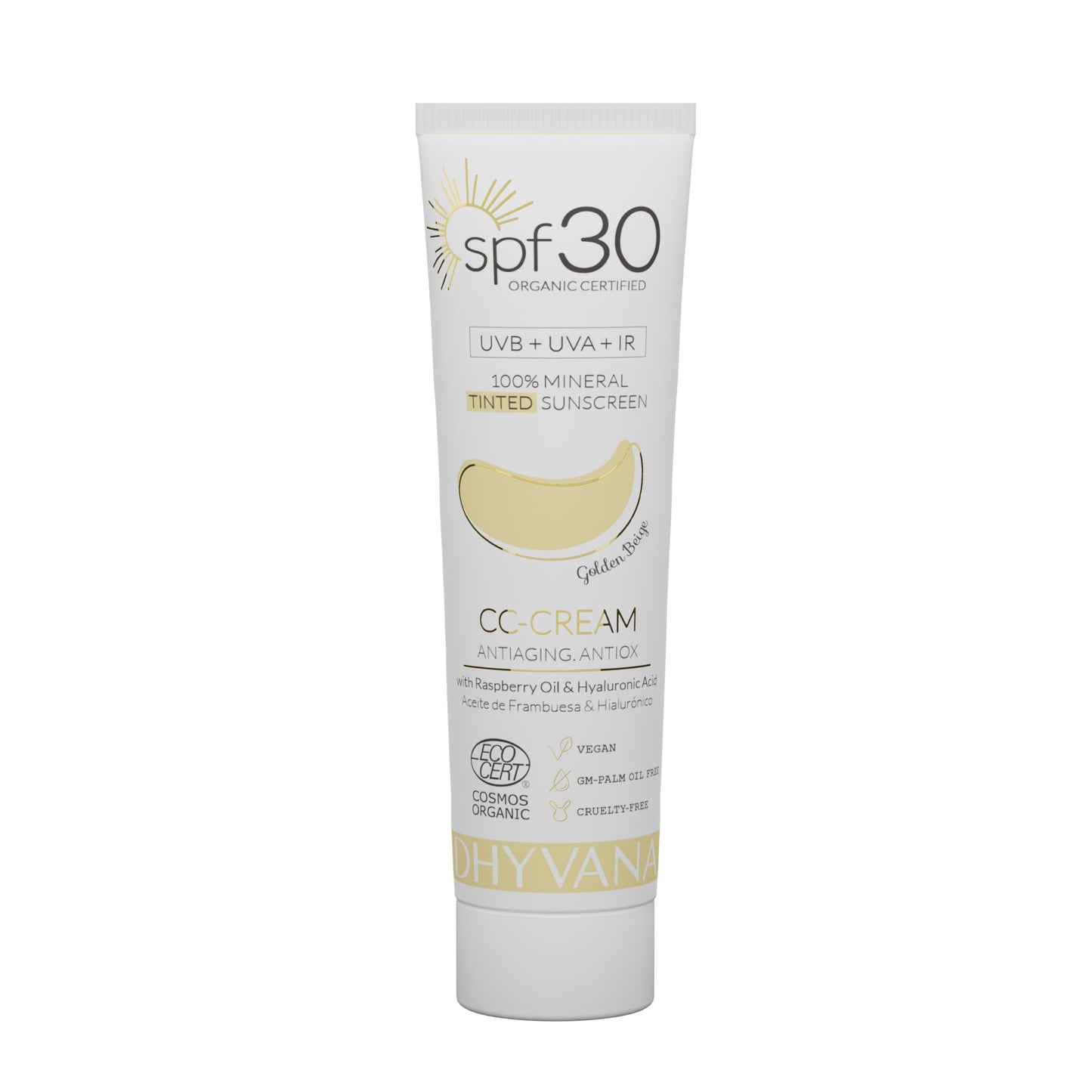 Dhyvana CC Sävytetty aurinkovoide kasvoille SK30 Golden Beige-Dhyvana-Hyvinvoinnin Tavaratalo