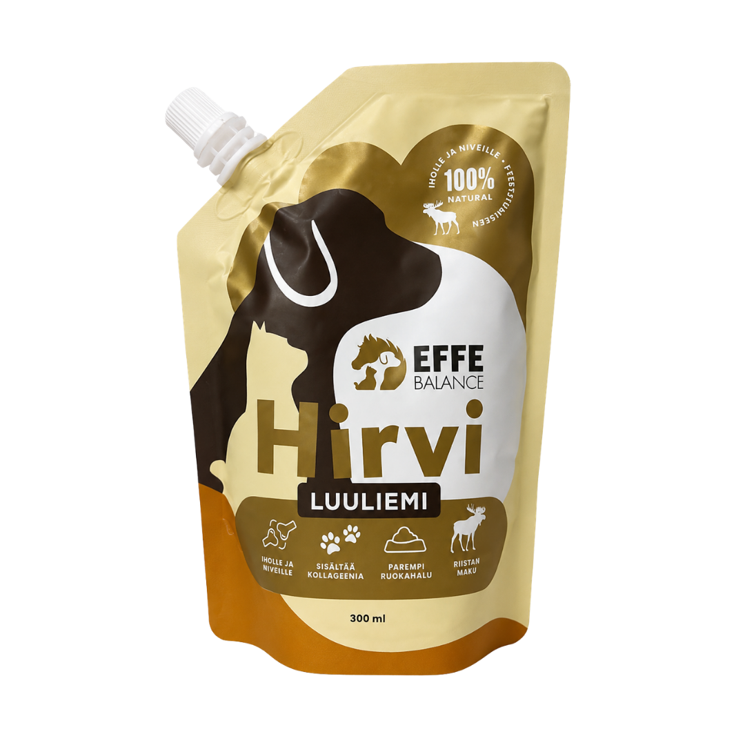 Effe Balance Hirvi Luuliemi 300 ml koiralle, hirvenluista keitetty kollageenipitoinen luuliemi