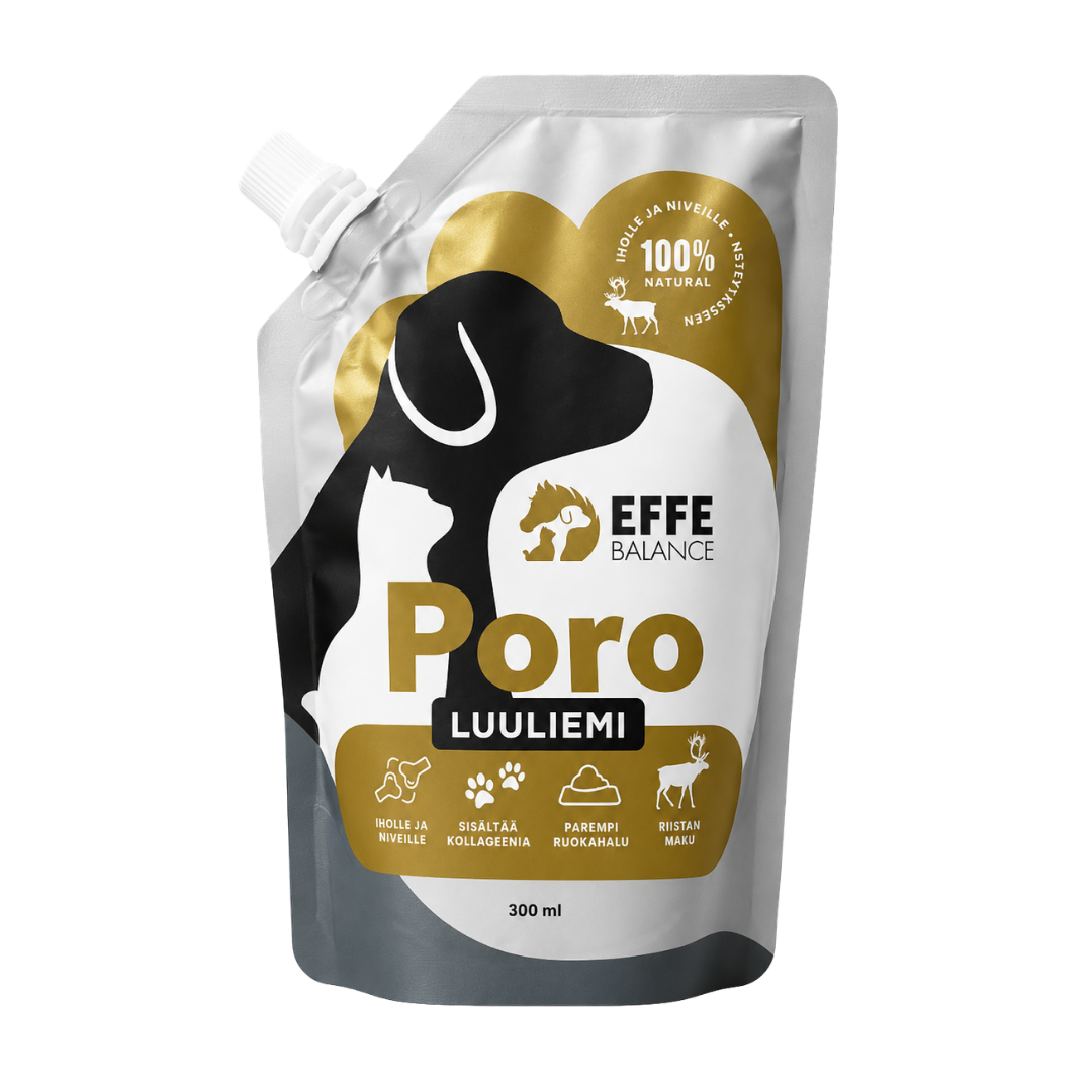 Effe Balance Poro Luuliemi 300 ml koiralle, poronluista keitetty kollageenipitoinen luuliemi