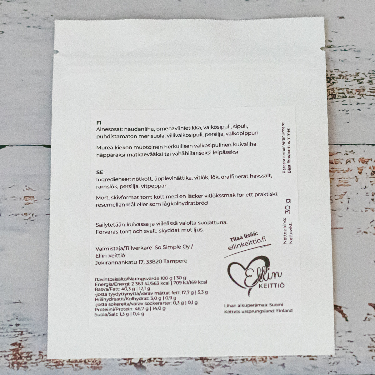 Ellin Lihakiekko Valkosipulinen-Ellin keittiö-Hyvinvoinnin Tavaratalo