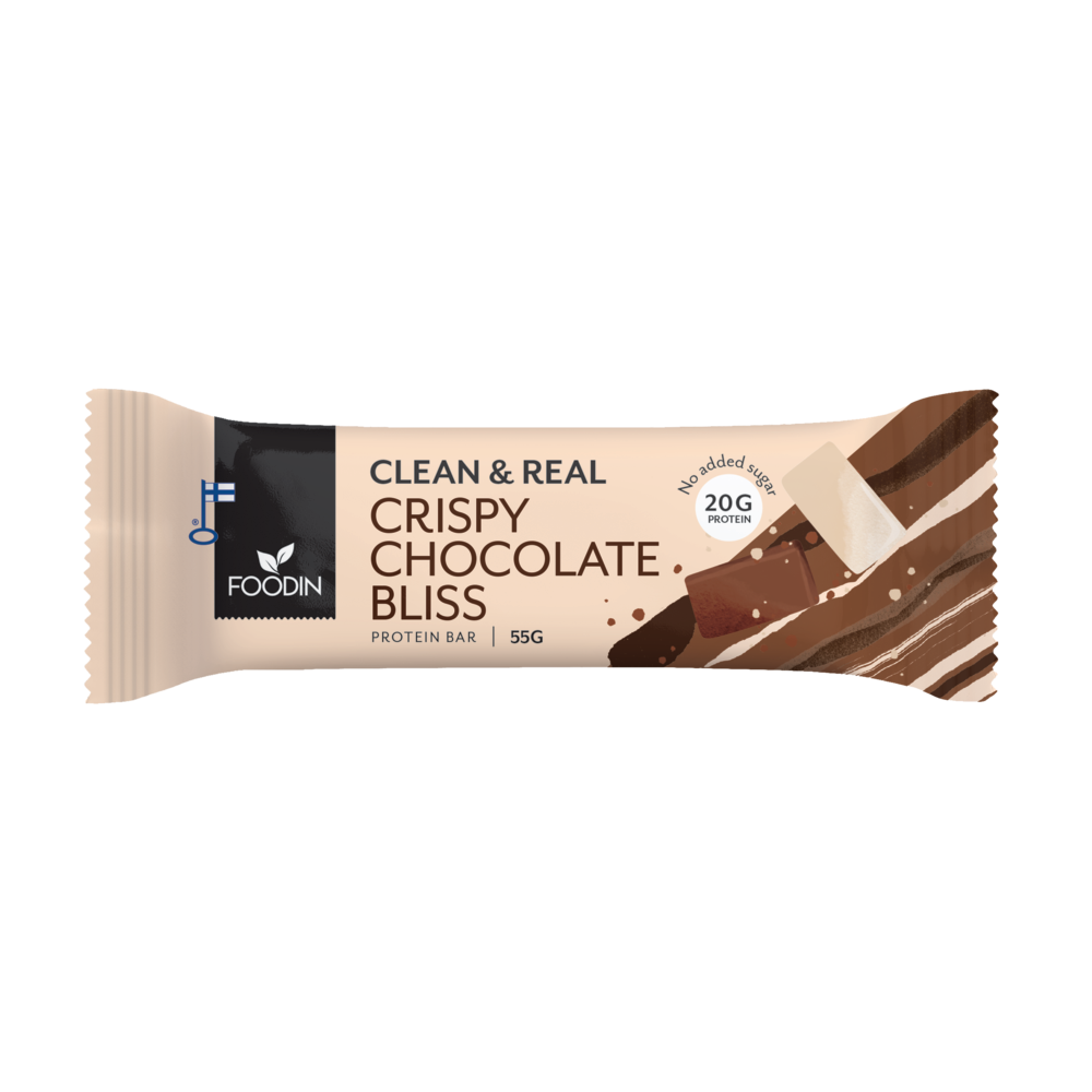 Foodin Clean & Real Protein Bar Crispy Chocolate Bliss-Foodin-Hyvinvoinnin Tavaratalo