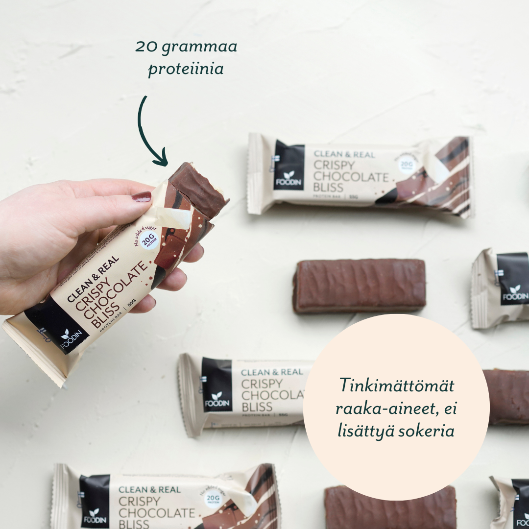 Foodin Clean & Real Protein Bar Crispy Chocolate Bliss-Foodin-Hyvinvoinnin Tavaratalo
