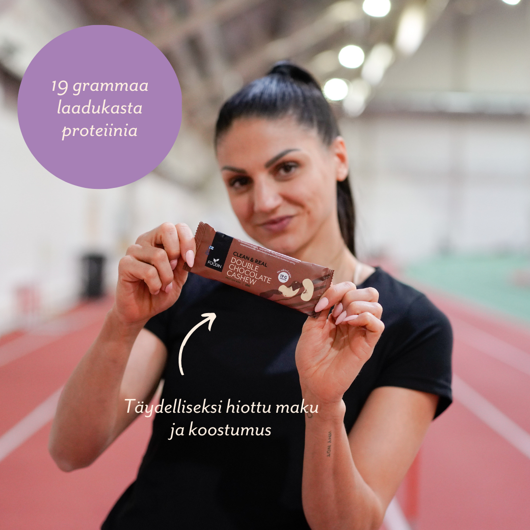 Foodin Clean & Real Protein Bar Double Chocolate Cashew-Foodin-Hyvinvoinnin Tavaratalo