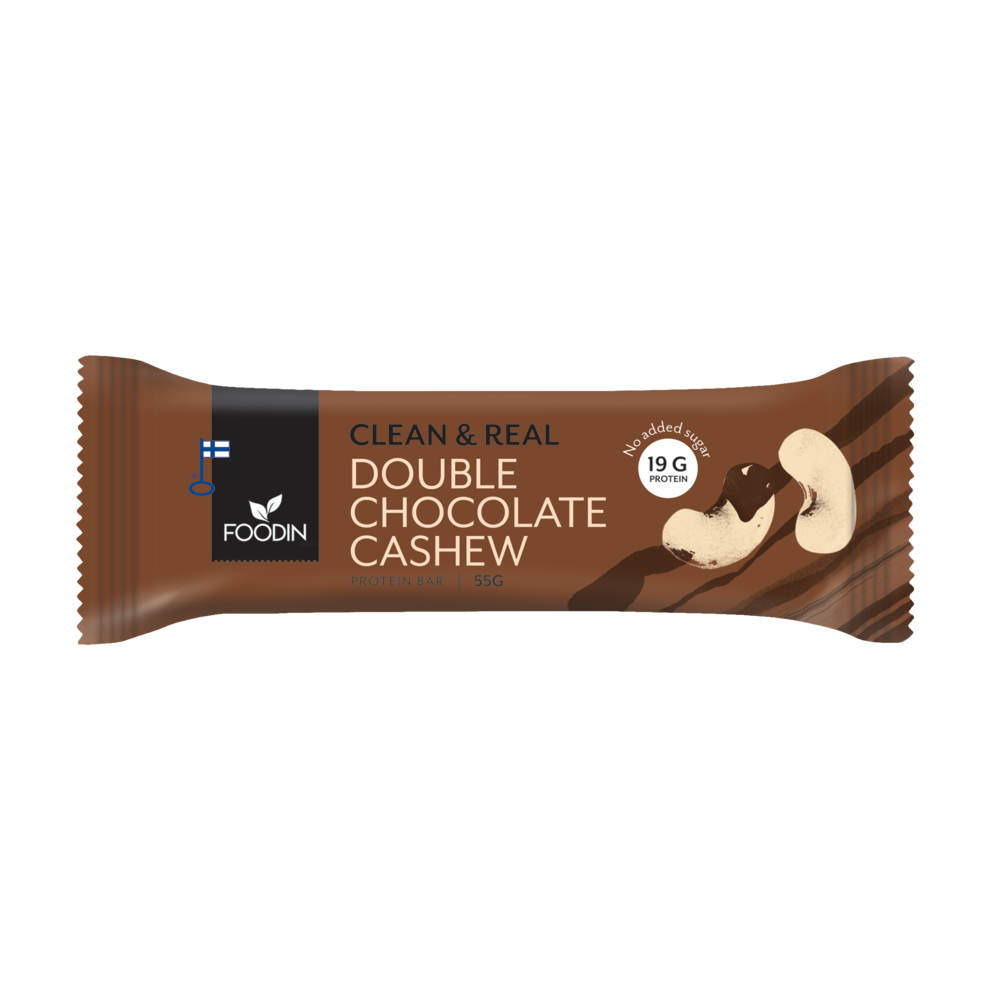 Foodin Clean & Real Protein Bar Double Chocolate Cashew-Foodin-Hyvinvoinnin Tavaratalo