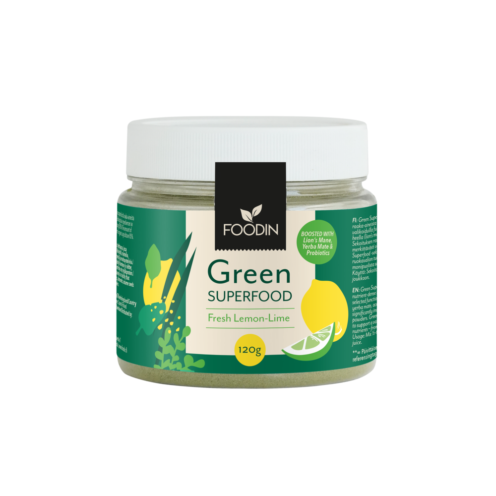 Foodin Green Superfood Fresh Lemon-Lime-Foodin-Hyvinvoinnin Tavaratalo