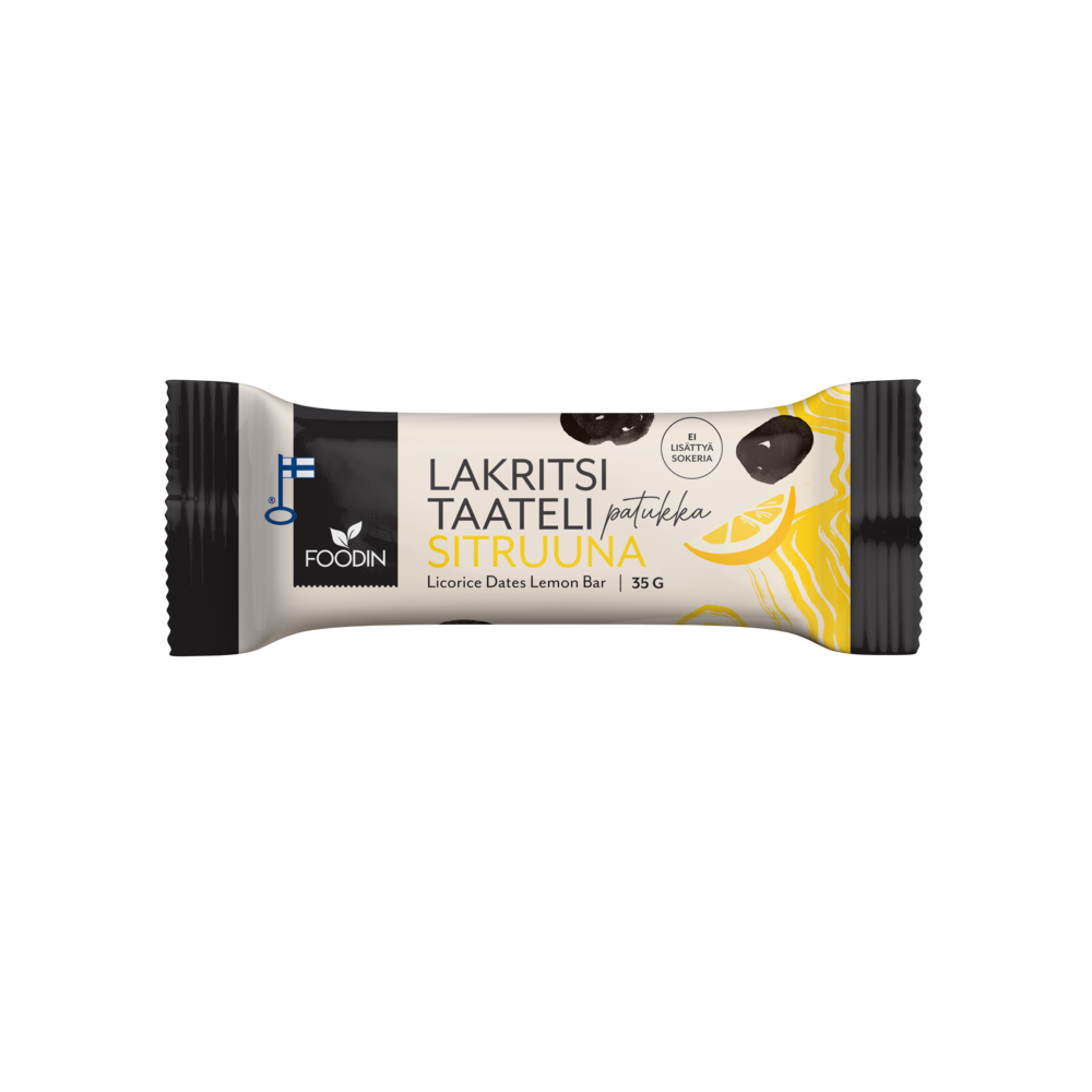 Foodin Lakritsitaatelipatukka Sitruuna-Foodin-Hyvinvoinnin Tavaratalo